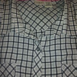 L.L. Bean Plaid Blouse Shirt